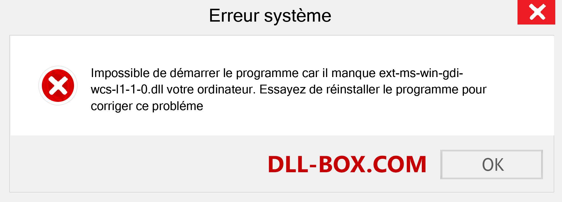 Le fichier ext-ms-win-gdi-wcs-l1-1-0.dll est manquant ?. Télécharger pour Windows 7, 8, 10 - Correction de l'erreur manquante ext-ms-win-gdi-wcs-l1-1-0 dll sur Windows, photos, images